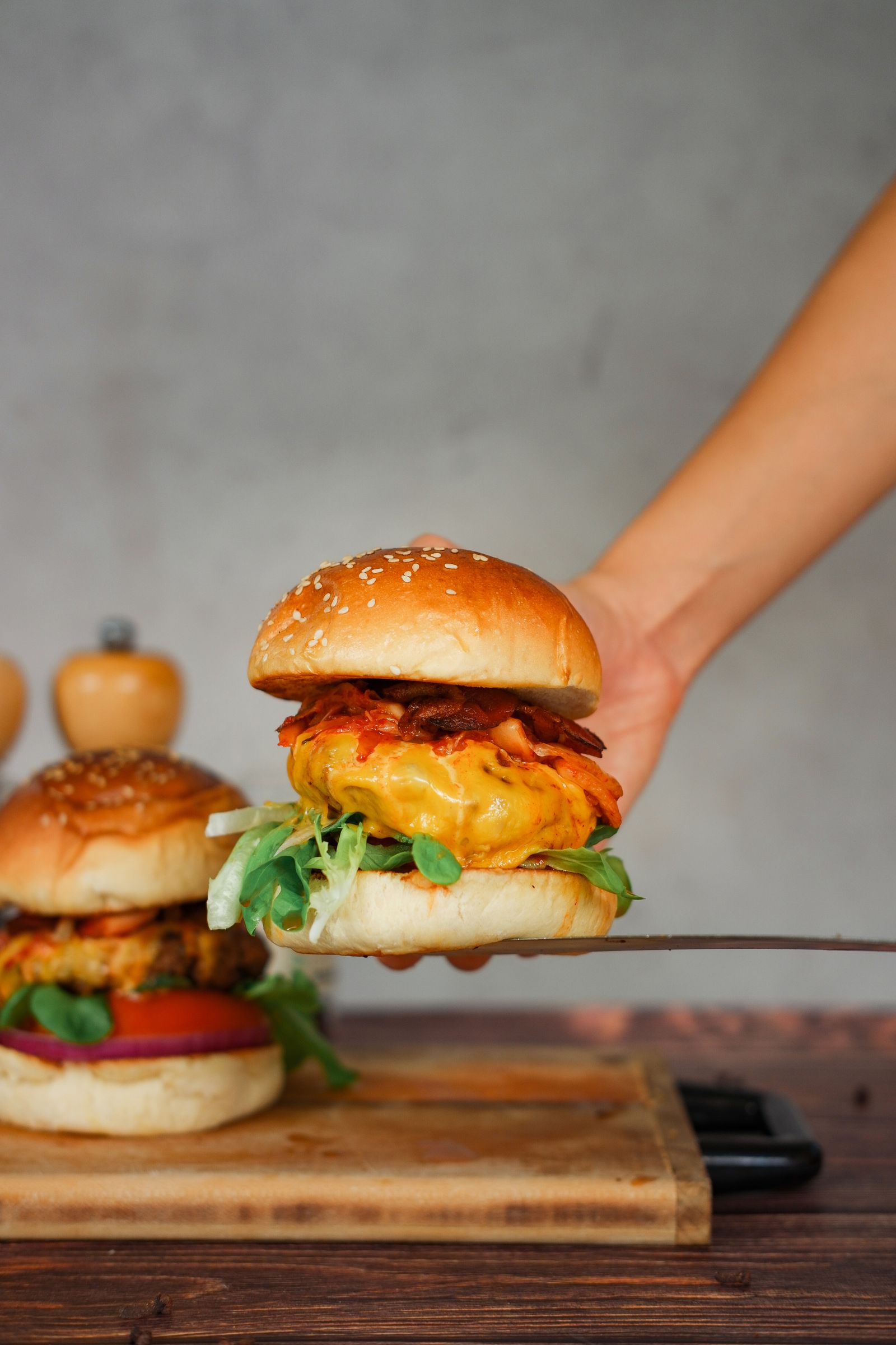 Hamburguesa recién servida